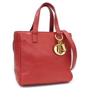 Christian Dior Shoulder Bag Leather Red